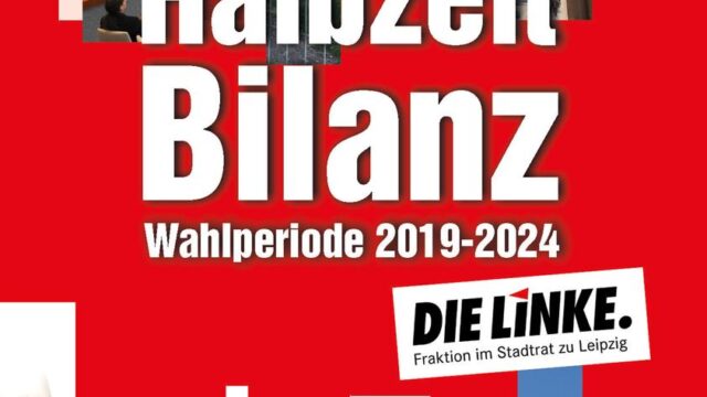 Titel Broschüre Halbzeitbilanz der Linksfraktion Leipzig