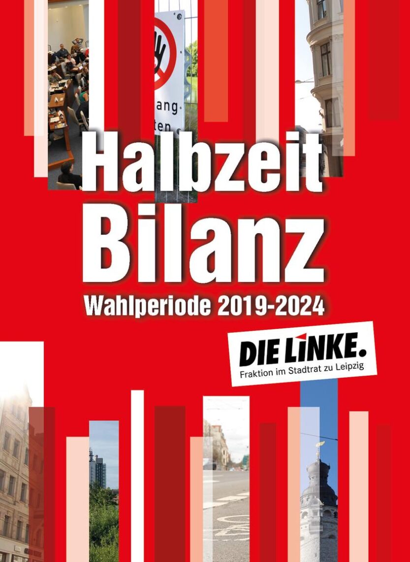 Titel Broschüre Halbzeitbilanz der Linksfraktion Leipzig